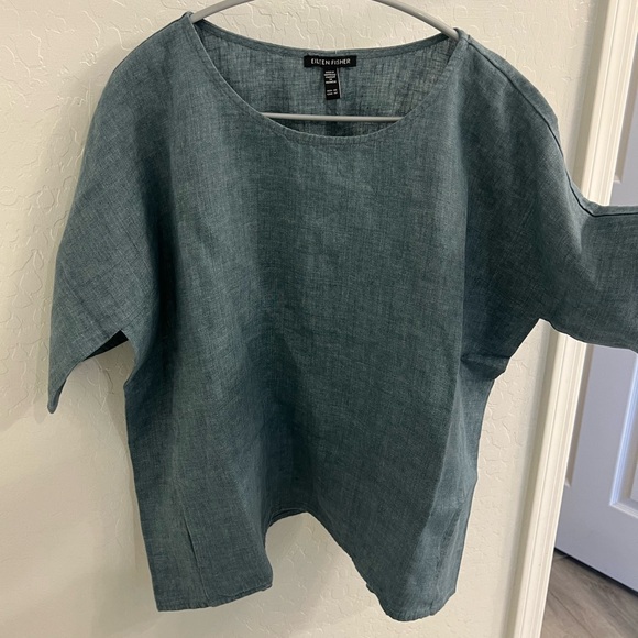Eileen Fisher Boxy Linen Top - Picture 4 of 11